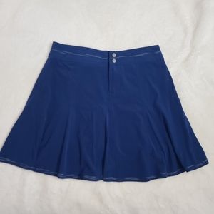 Title Nine "Baltic" Blue Zip Pockets Mid Rise Athletic Skort 6 Shorts Skirt
